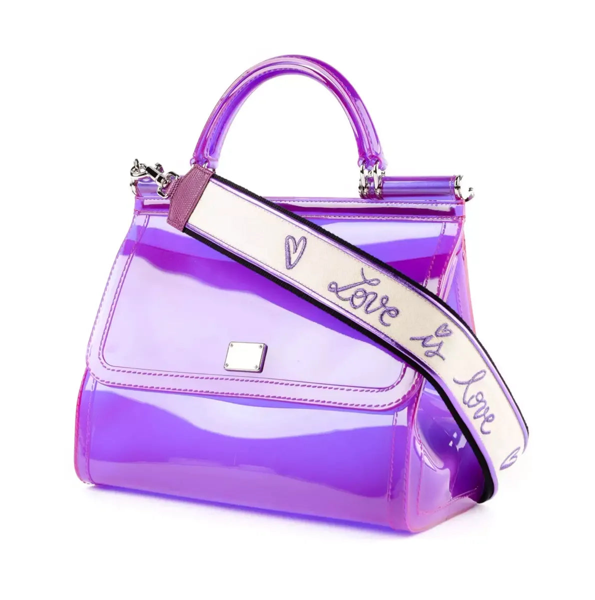 Purple Pvc Crossbody Bag