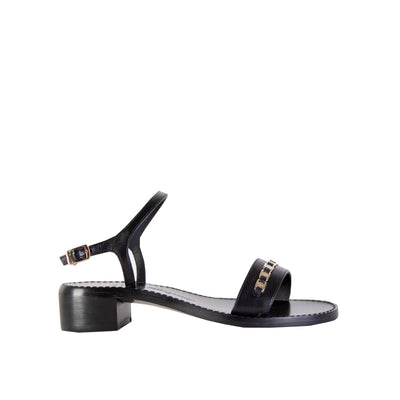 Black Leather Tremiti Sandals