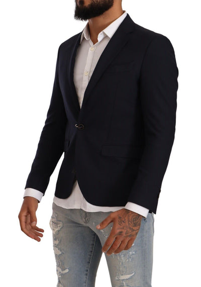 Black Single Breasted One Button Suit Jacket