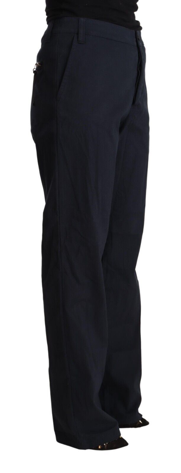 Black High Waist Tapered Cotton Pants