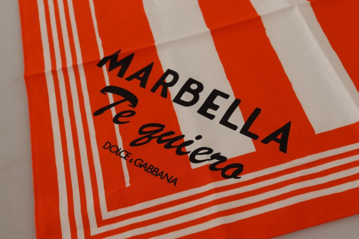 Orange White Striped Marbella Handkerchief Scarf