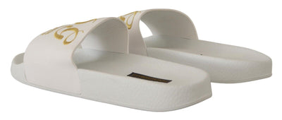 White Leather Luxury Hotel Slides Sandals Shoes