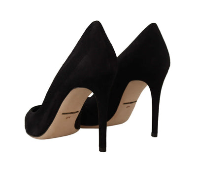 Black Suede High Heels Pumps Classic Shoes