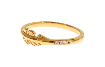 Gold Clear CZ 925 Silver Ring