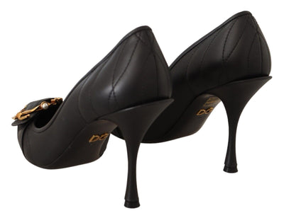 Black Devotion Leather Heel Pumps Shoes