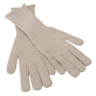 Ivory Cashmere Silk Hands Mitten Mens Gloves