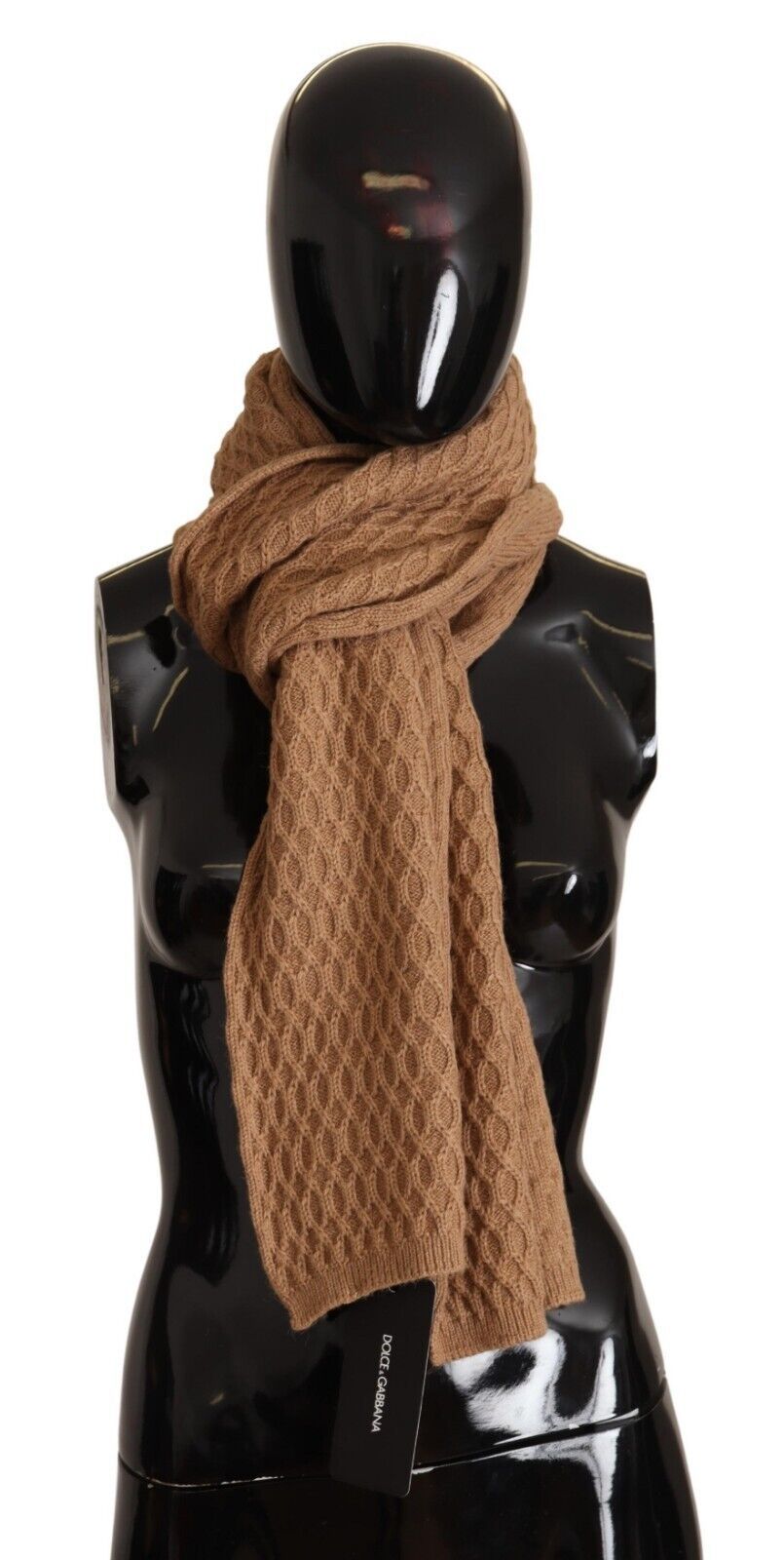 Dark Brown Wrap Shawl Knitted Camel Scarf