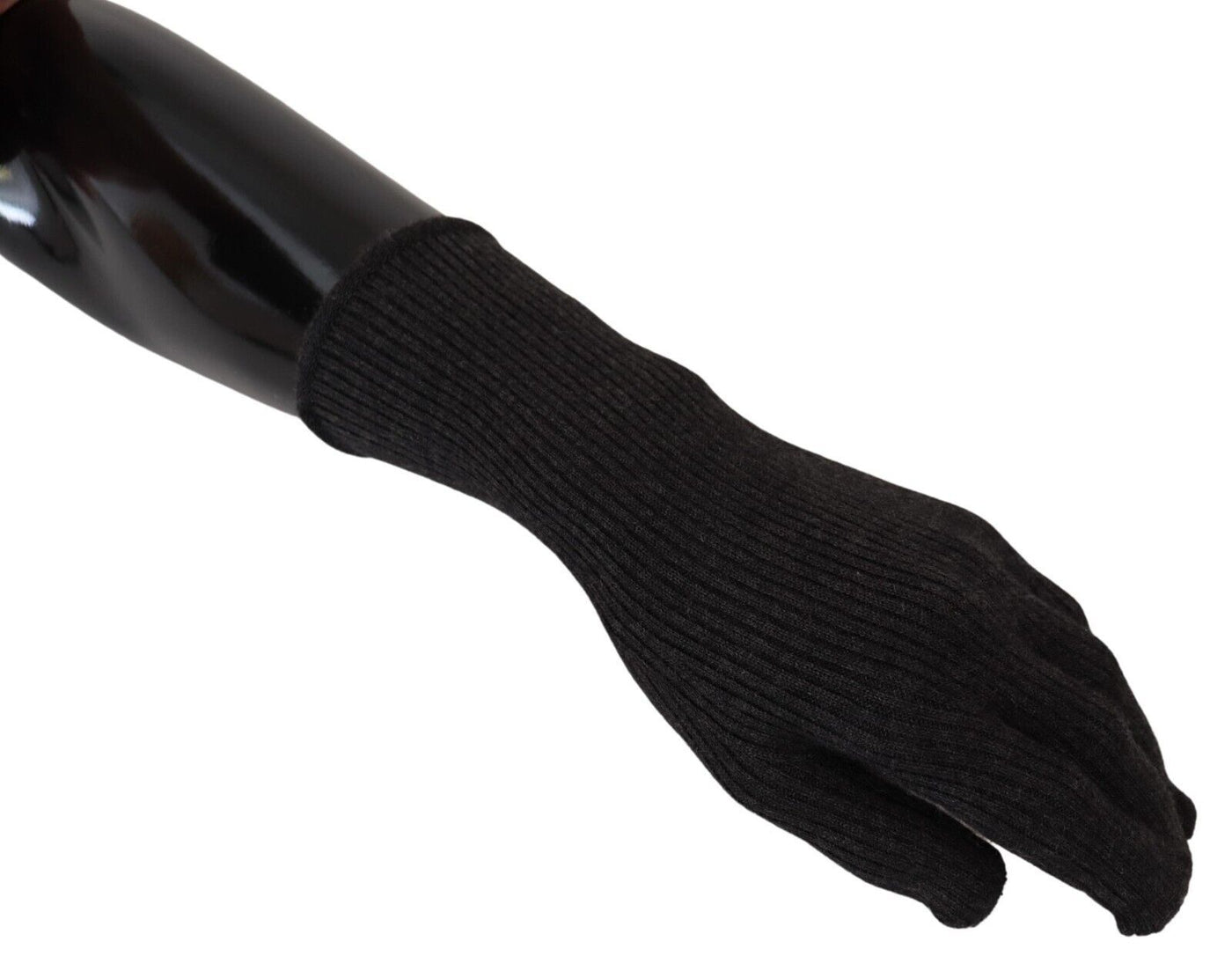 Black Cashmere Silk Hands Mitten Mens Gloves