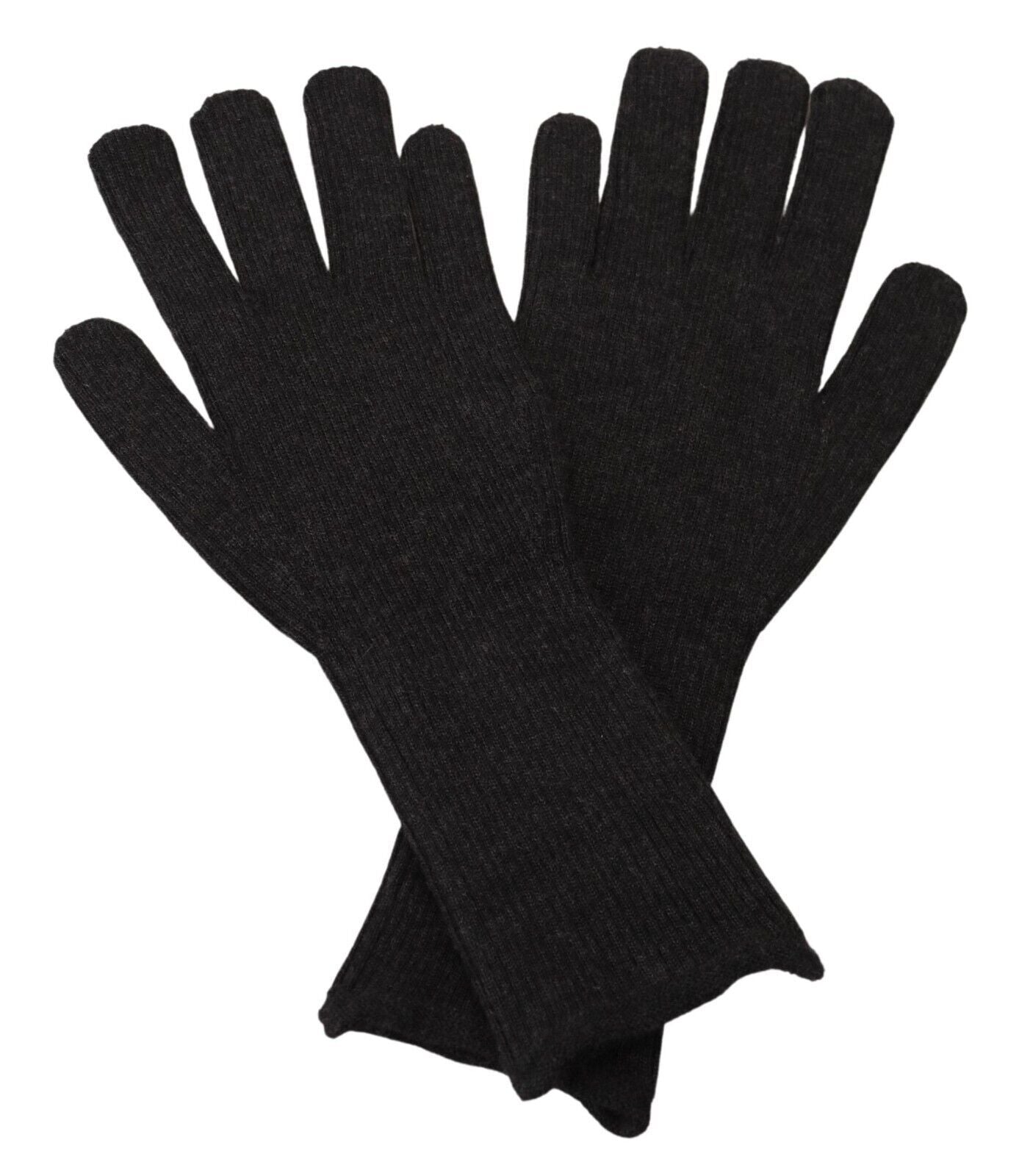 Black Cashmere Silk Hands Mitten Mens Gloves