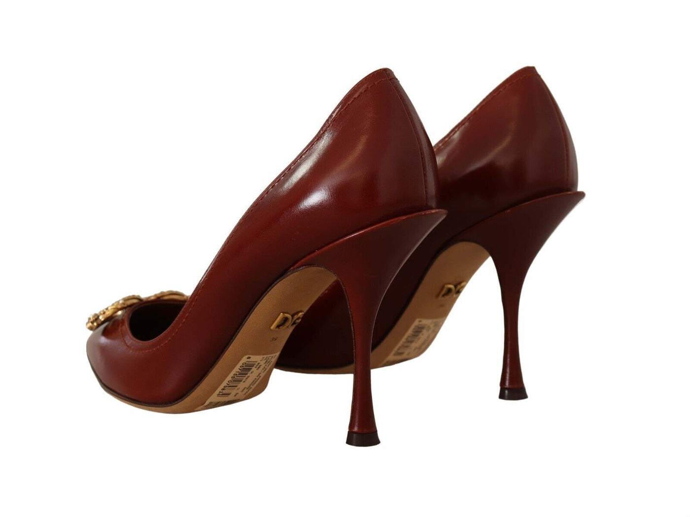 Brown Leather High Heels Pumps Amore Shoes