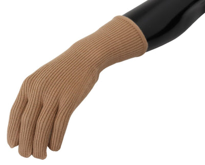 Beige Cashmere Knitted Hands Mitten Mens Gloves