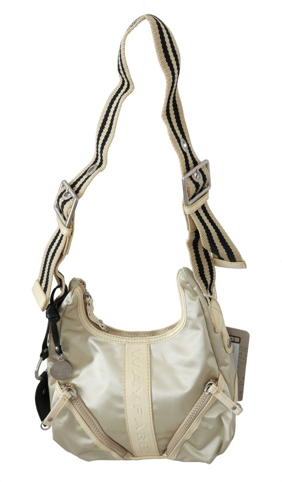 White Shoulder Crossbody Sling Fabric Purse