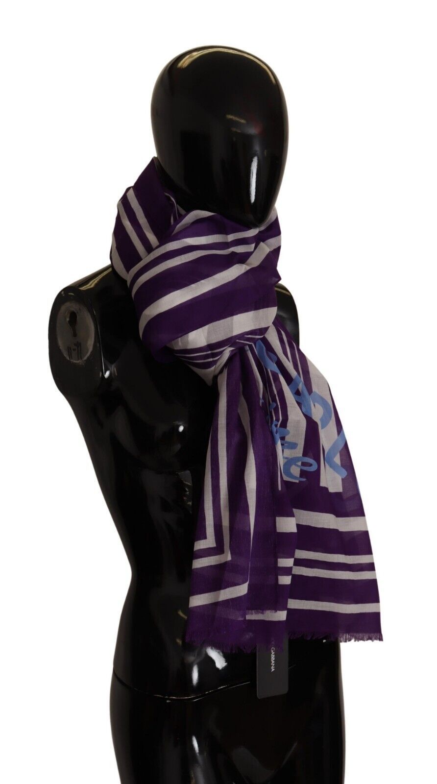 Purple White Striped Montecarlo Shawl Scarf