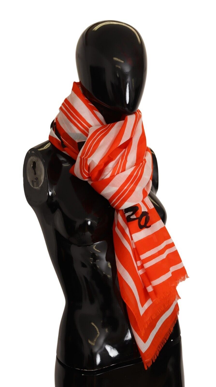 Orange Striped Cotton Marbella Wrap Scarf