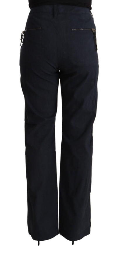 Black High Waist Tapered Cotton Pants