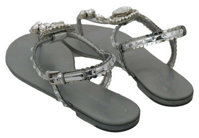 Silver Crystal Sandals Flip Flops Shoes