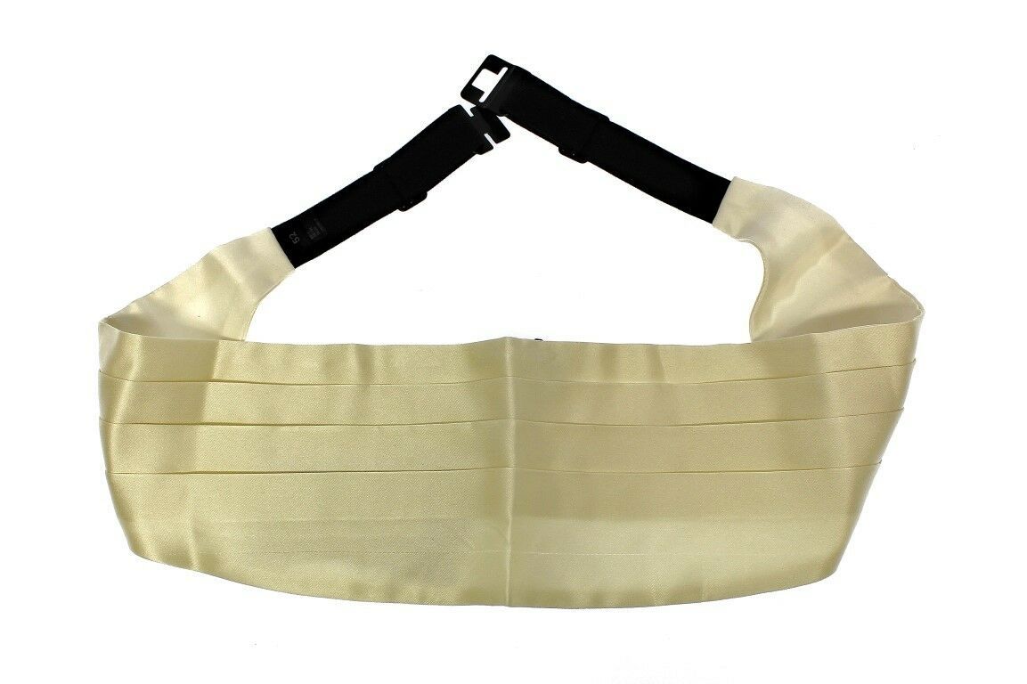 White Waist Silk Cummerbund Belt