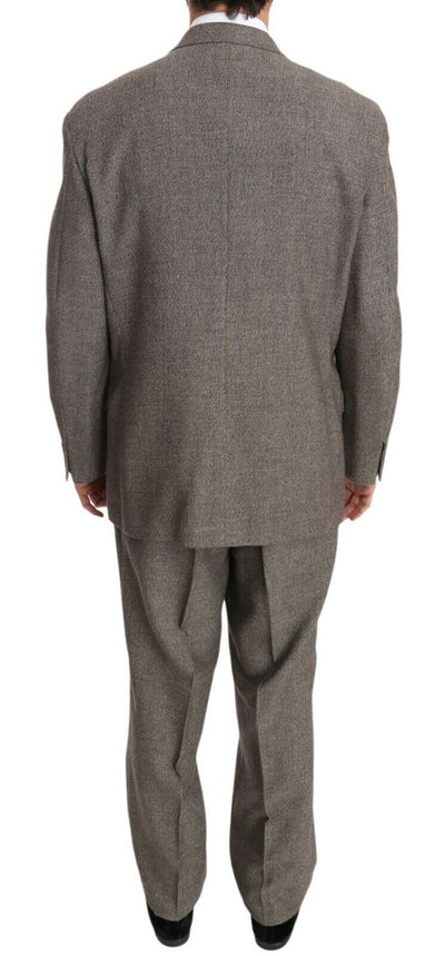 Brown Wool Regular Single  Breasted Suit