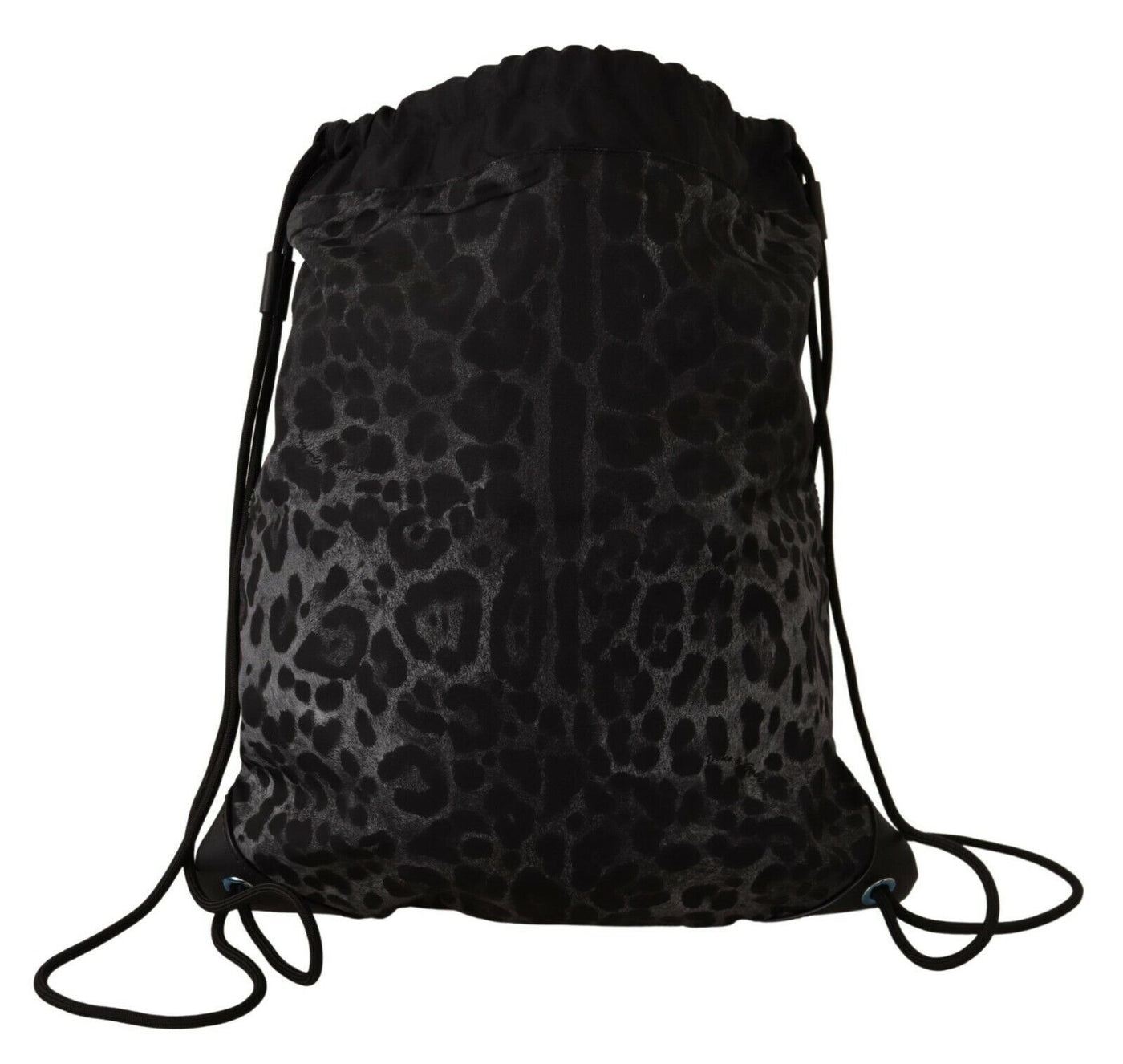 Gray Leopard Print Backpack Nylon Drawstring Bag