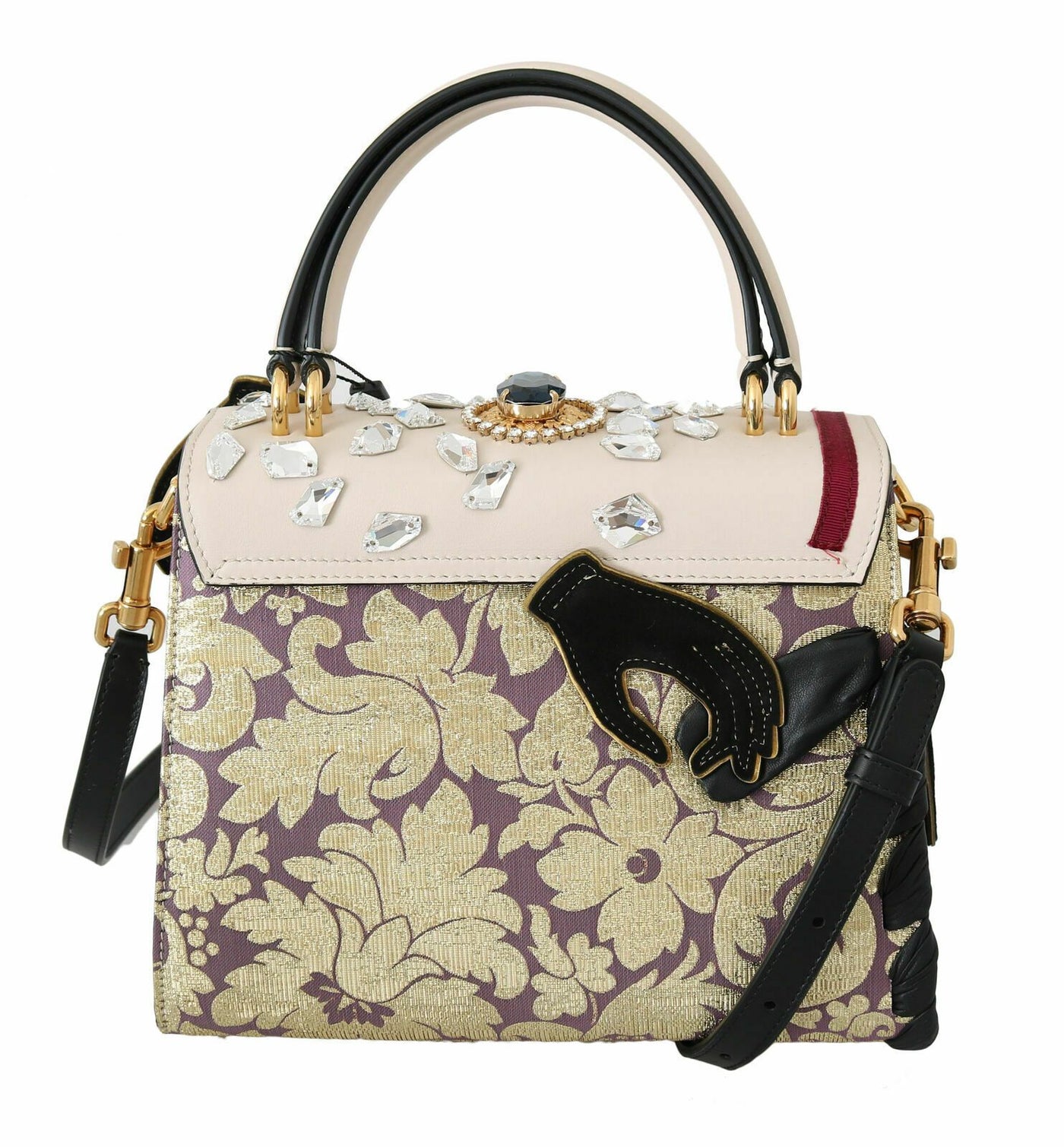 Multicolor Leather Crystal Crossbody WELCOME Purse