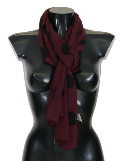 Bordeaux Polka Dot Shawl Scarf