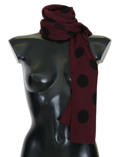 Bordeaux Polka Dot Shawl Scarf