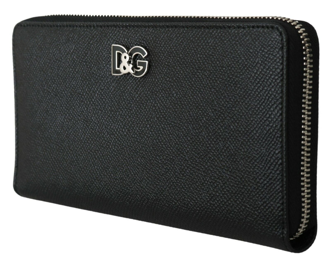 Black Dauphine Leather Continental Clutch Wallet