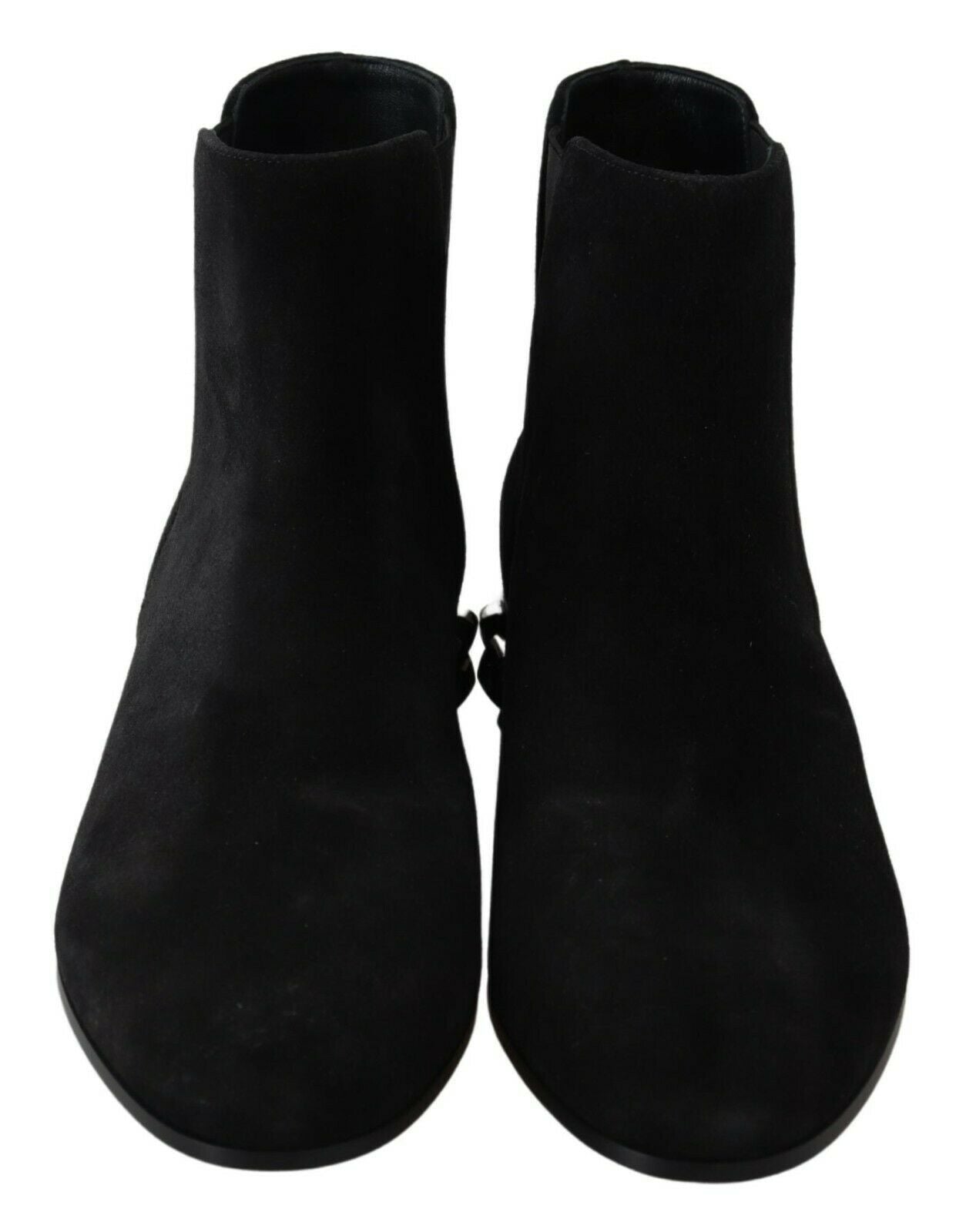 Black Suede Embellished Studded Boots Shoes