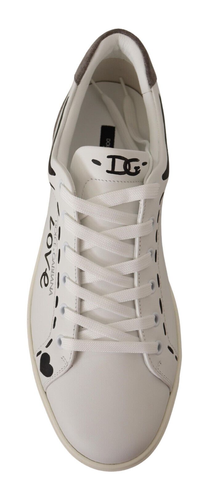 White Leather Gray LOVE Casual Sneakers Shoes