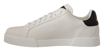 White Leather #dgfamily Casual Sneakers Shoes