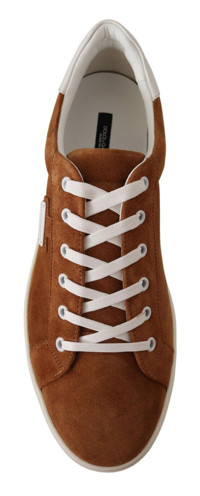 Brown Suede Leather Low Tops Sneakers Shoes