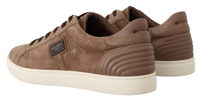 Brown Suede Leather Sneakers Shoes