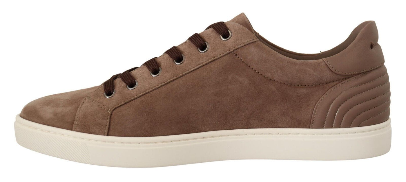 Brown Suede Leather Sneakers Shoes