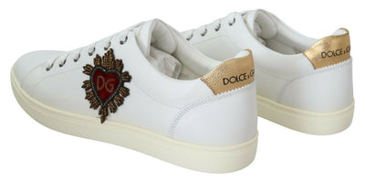 White Leather Heart Low Top Sneakers Casual Shoes