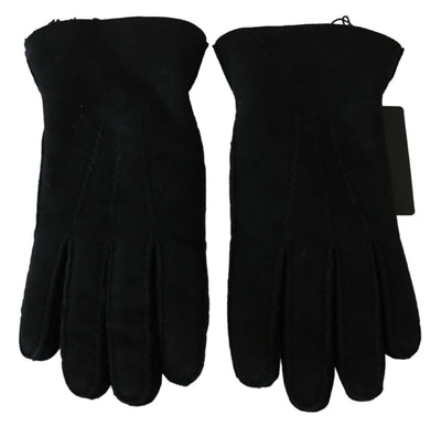 Black Leather Motorcycle Biker Mitten Gloves