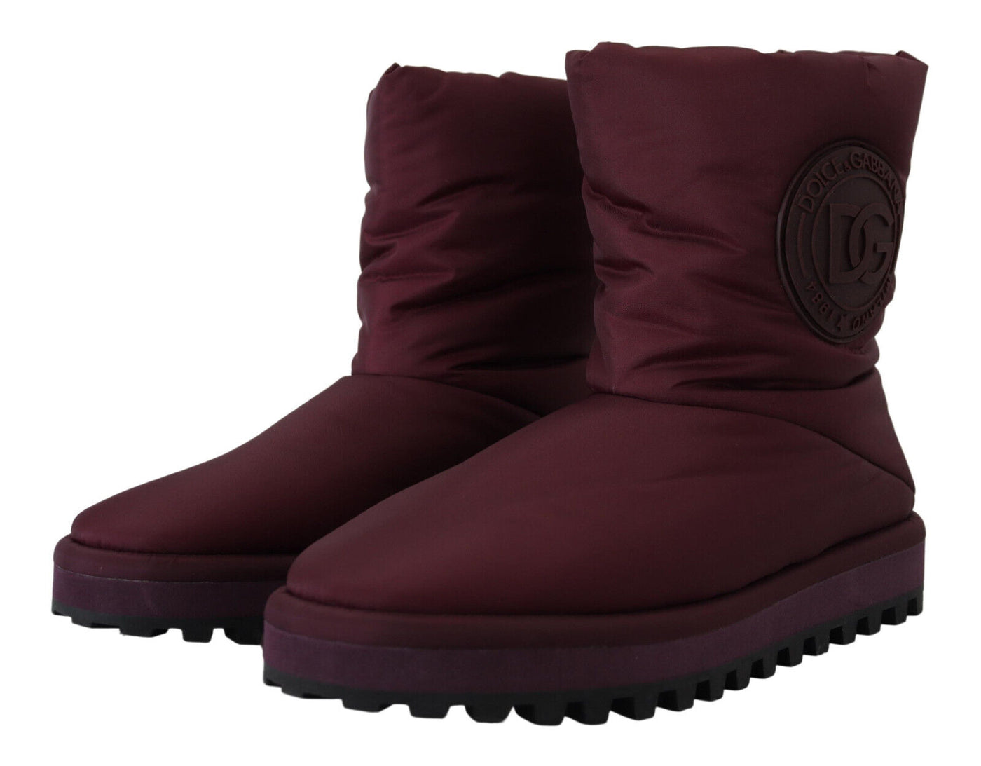 Bordeaux Nylon Boots Padded Mid Shoes