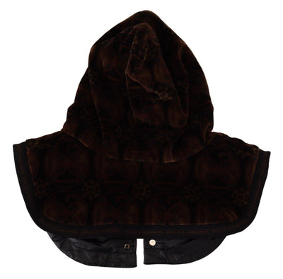 Brown Velvet Whole Head Wrap One Size Cotton Hat