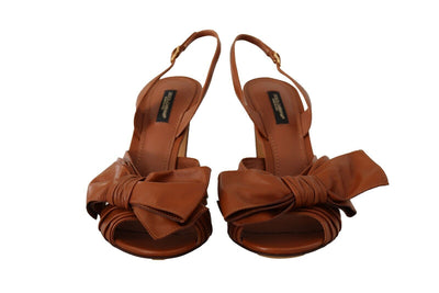 Brown Leather Ankle Strap Heels Sandals Shoes