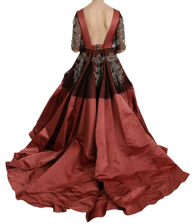 Crystal Chandelier Silk Princess Gown Dress