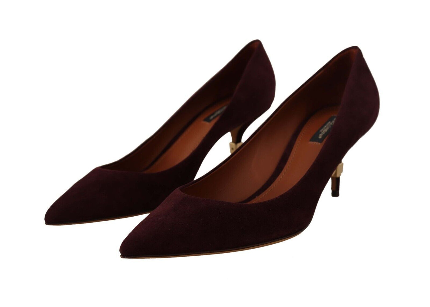 Purple Suede Leather Kitten Heels Pumps Shoes