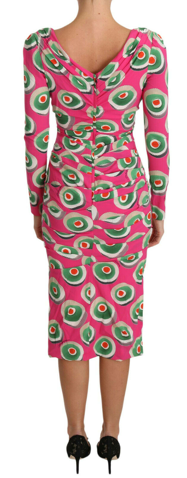 Pink Silk Cup Cake Sheath Stretch  Dress