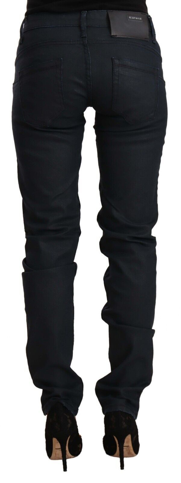 Black Cotton Low Waist Slim Fit Denim Jeans