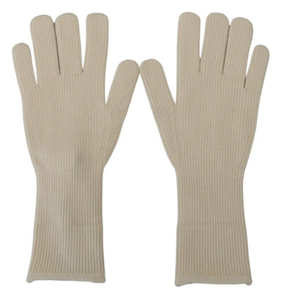 White Cashmere Knitted Hands Mitten Mens Gloves