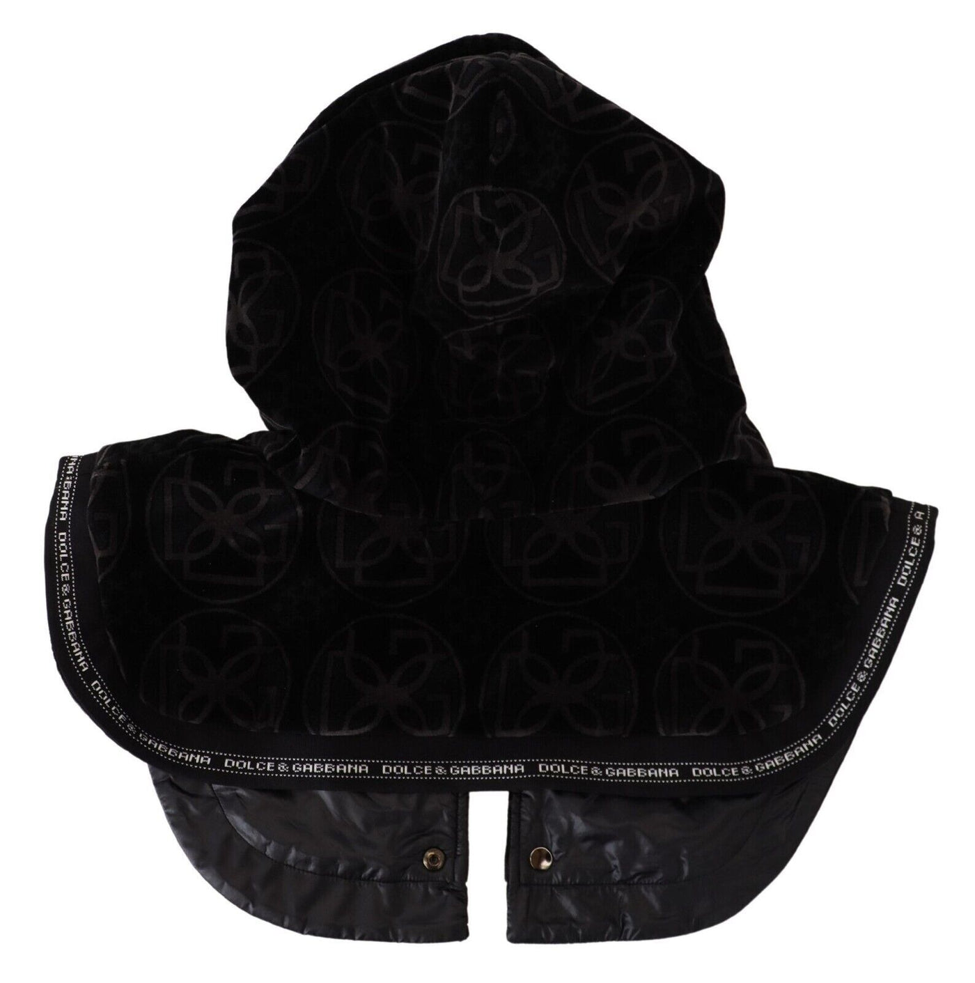 Black Logo Whole Head Wrap One Size Cotton Hat