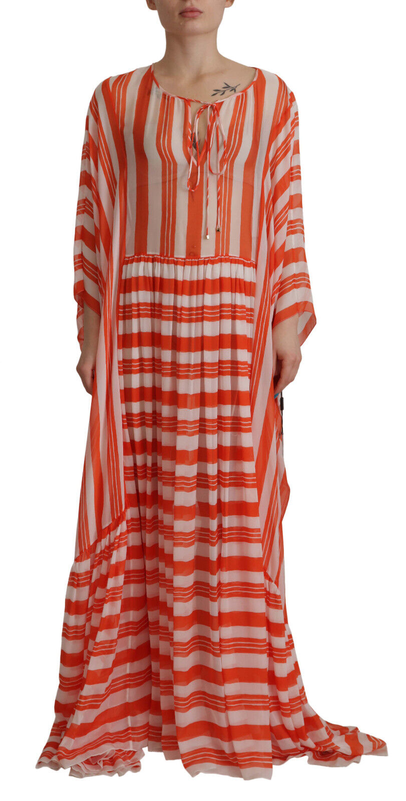 Orange Tunic Silk Kaftan Marbella Dress