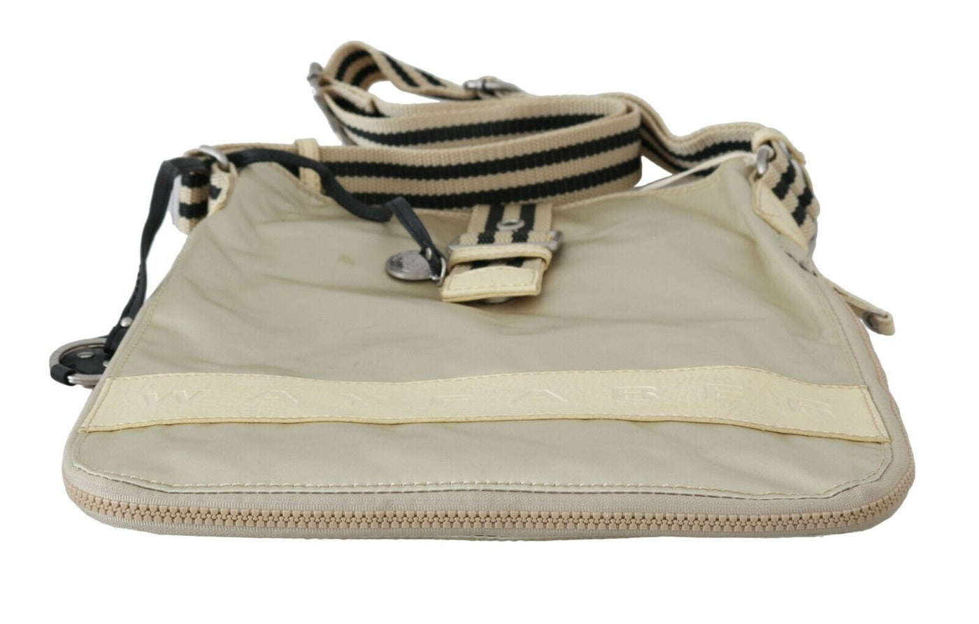 Beige Handbag Shoulder Tote Fabric Purse