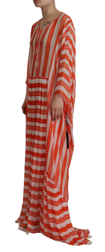 Orange Tunic Silk Kaftan Marbella Dress