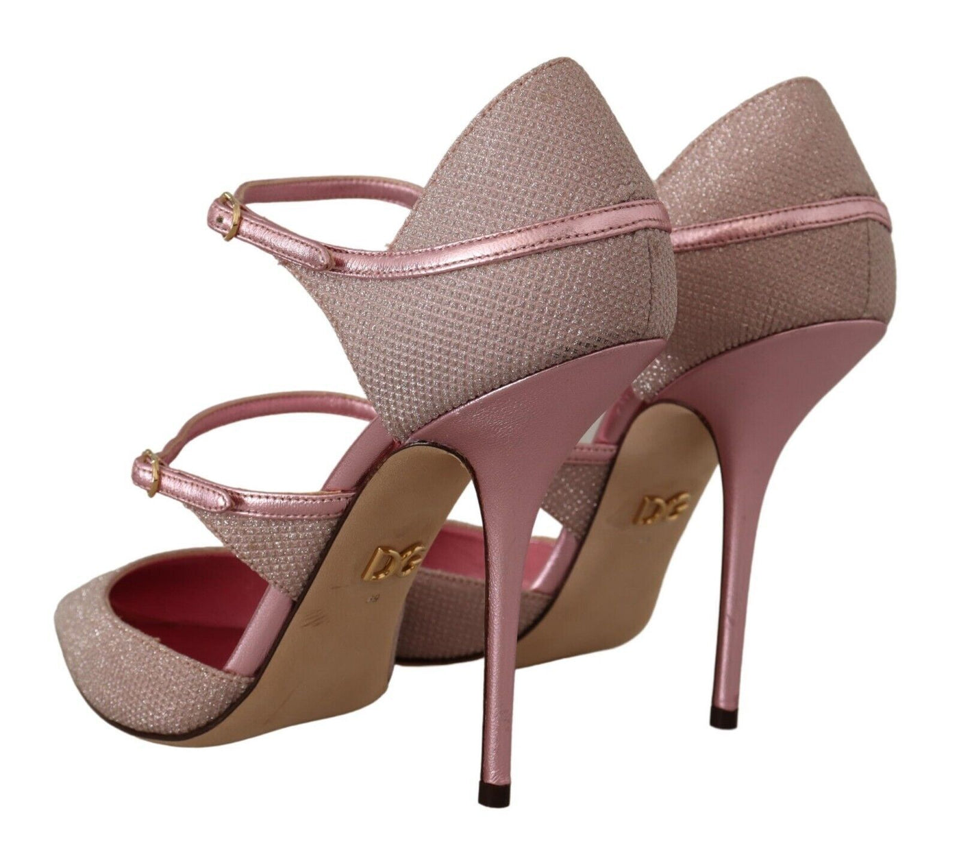 Pink Glittered Strappy Sandals Mary Jane Shoes