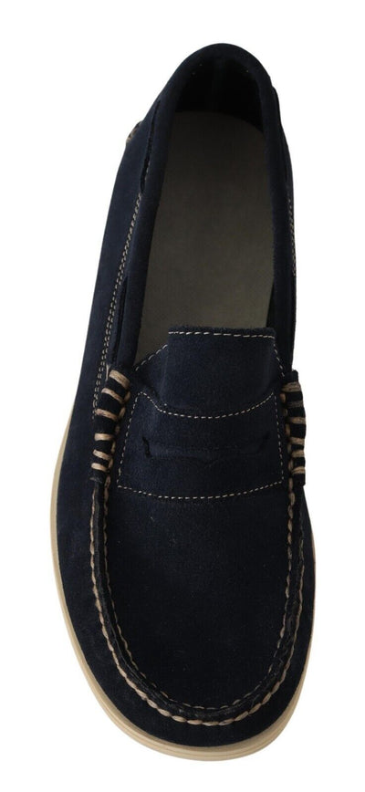 Blue Suede Low Top Mocassin Loafers Casual Men Shoes