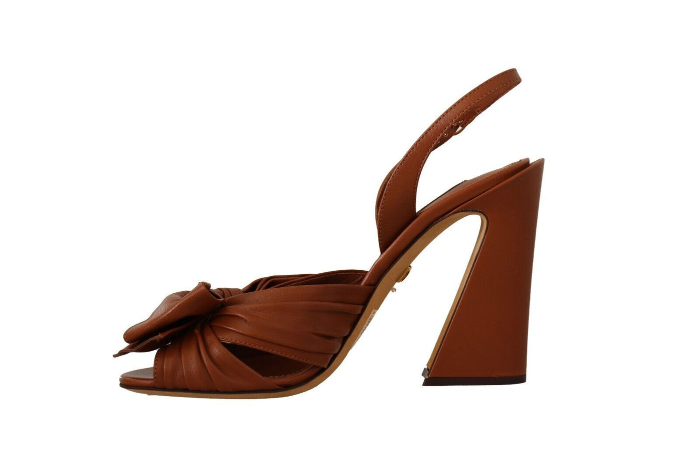 Brown Leather Ankle Strap Heels Sandals Shoes